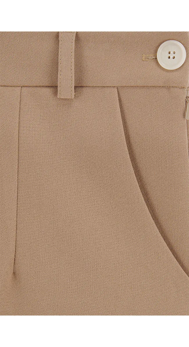1930s and 40s Classic High Waist Wide Leg Trousers In Tan