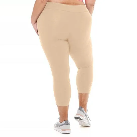 2-Pack: Plus Size Women's Ultra-Soft High Waisted Capri Leggings