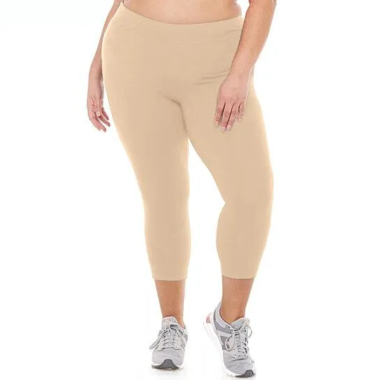 2-Pack: Plus Size Women's Ultra-Soft High Waisted Capri Leggings