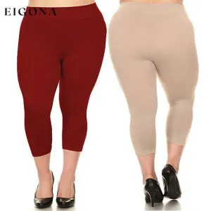 2-Pack: Plus Size Women's Ultra-Soft High Waisted Leggings