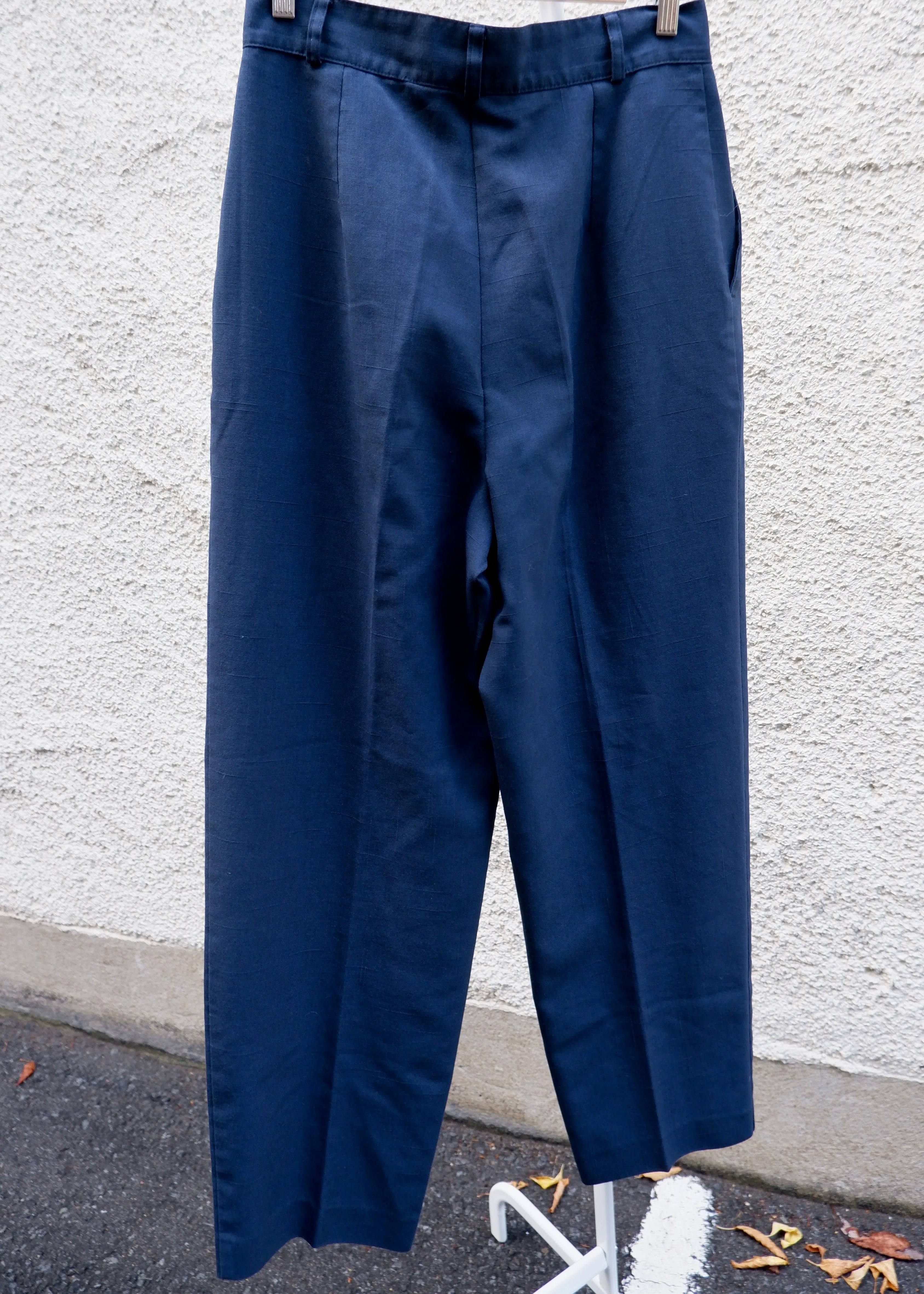 90s Classic Navy High-Rise Trousers - 30