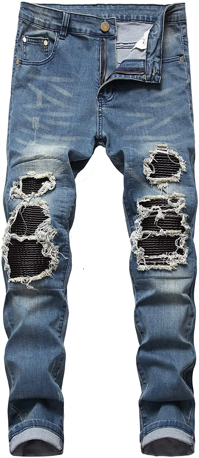 Blue Distressed Men's Denim Pants