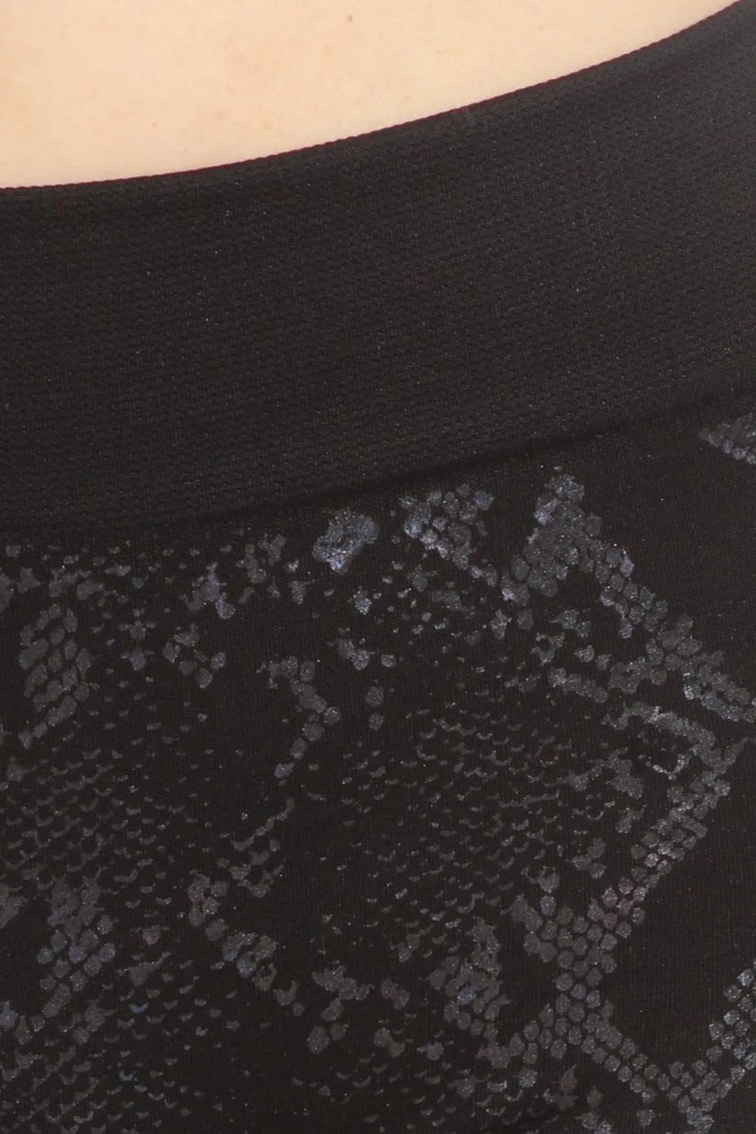 Blue Metalic Snake Print Leggings