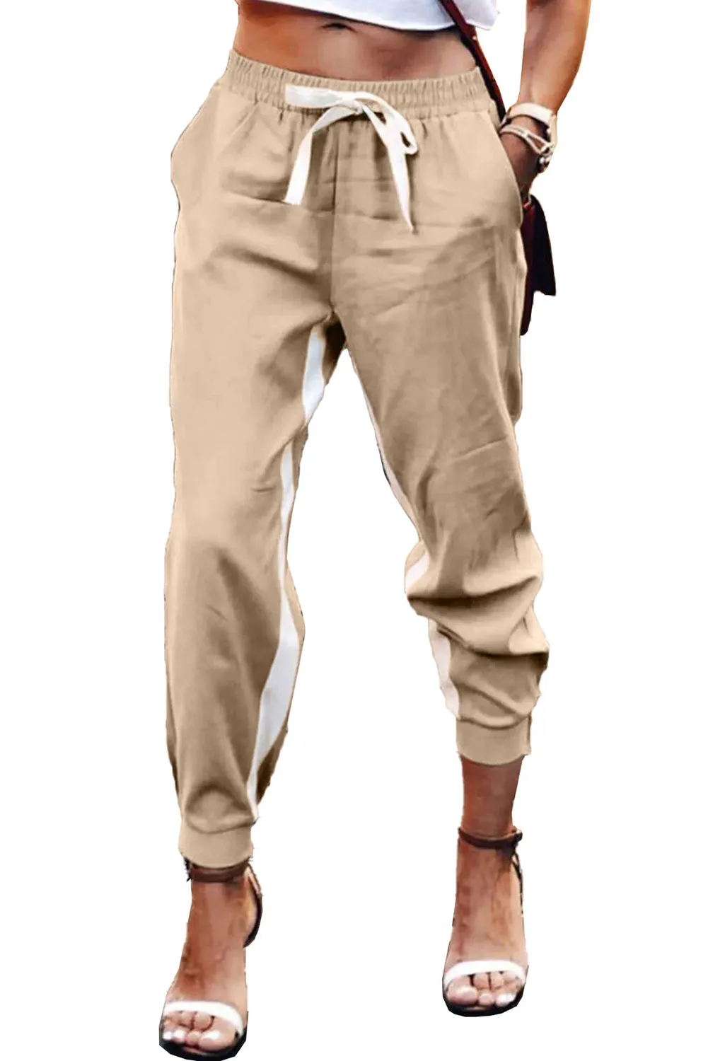 Casual Striped Drawstring Pants