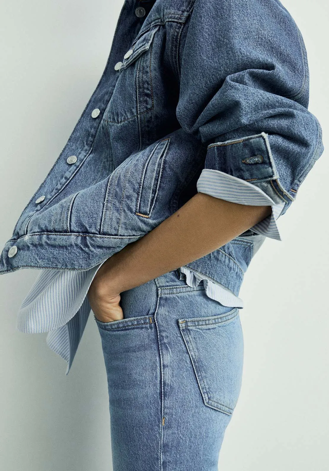 High-waist balloon jeans - Open Blue