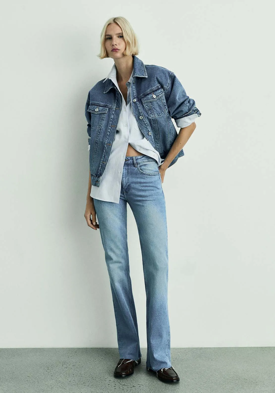 High-waist balloon jeans - Open Blue