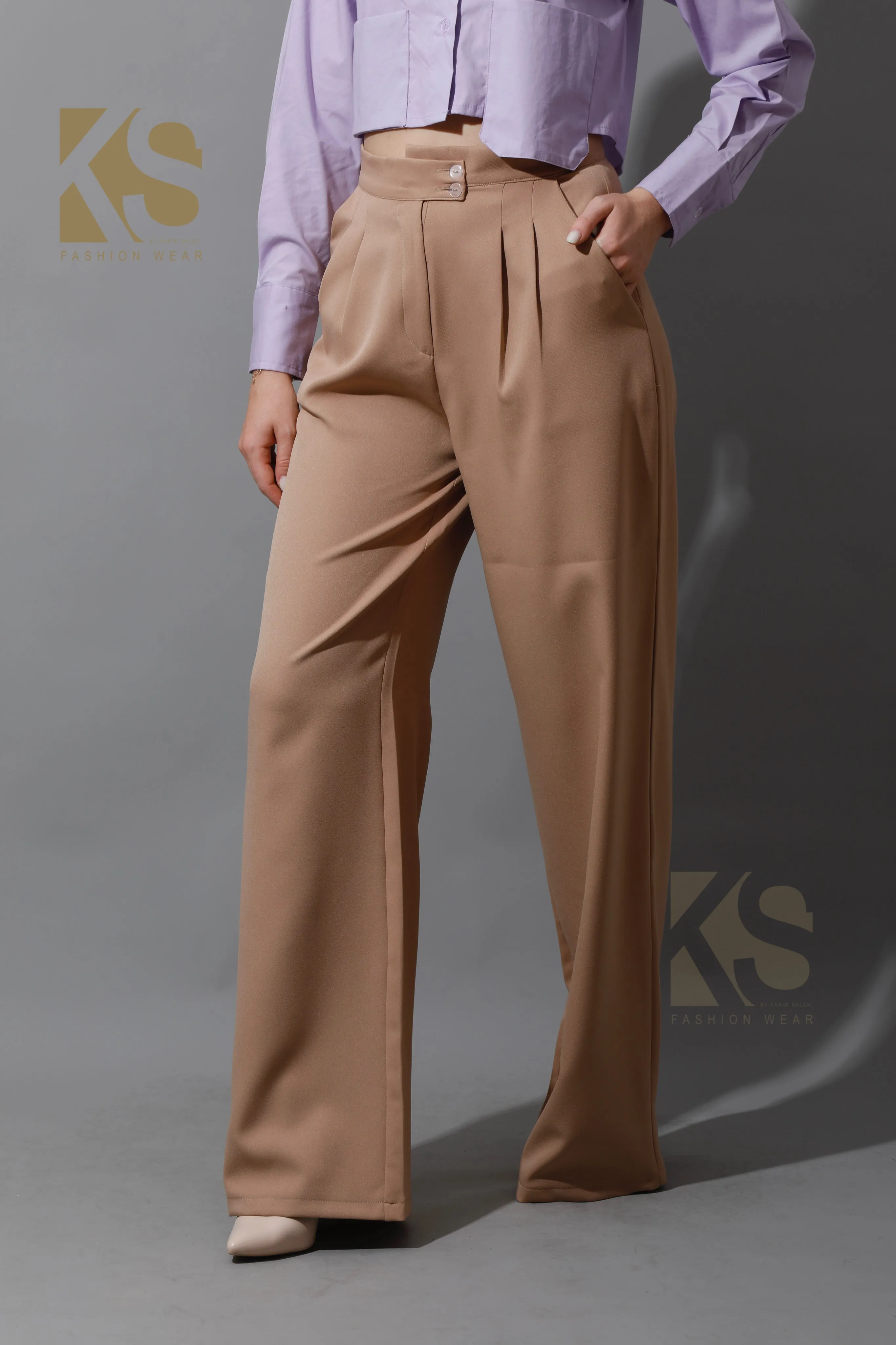 High Waist Wide Leg Trousers