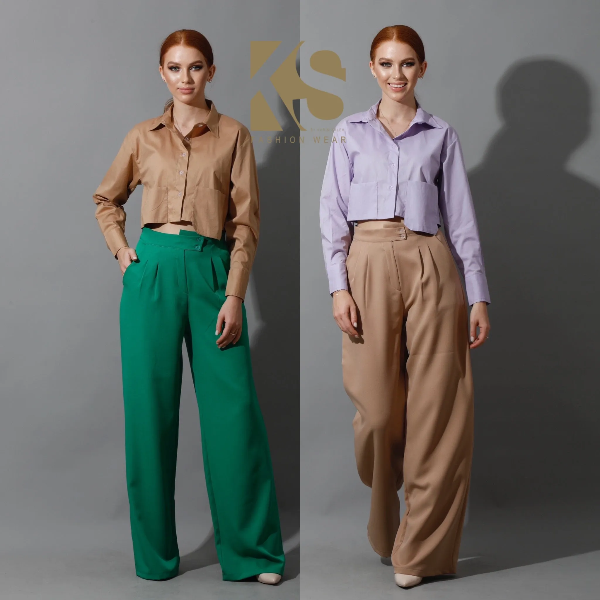 High Waist Wide Leg Trousers