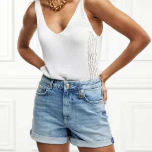 Holland Cooper High Rise Denim Short in Vintage Indigo