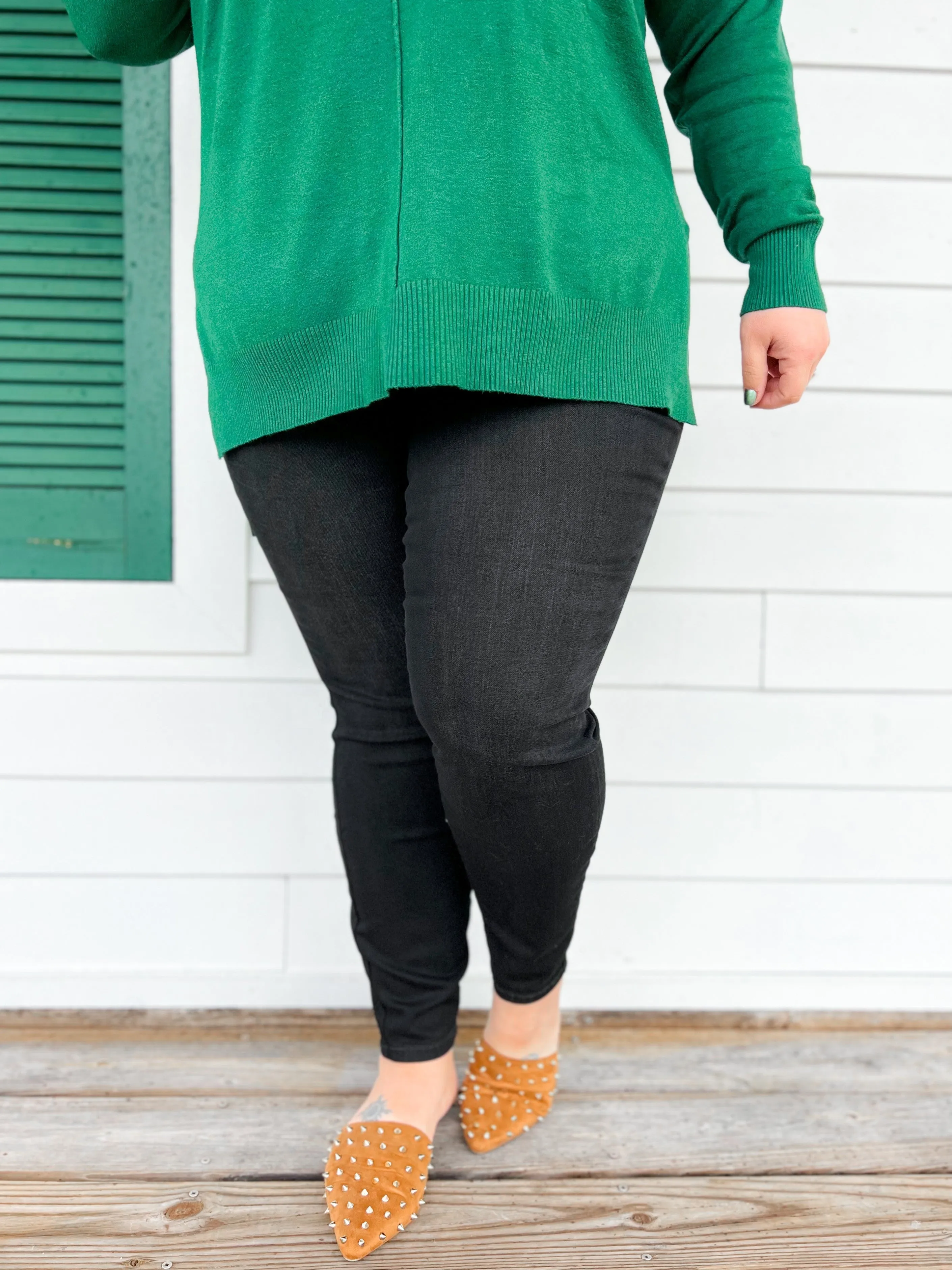 Judy Blue Jet Black Button Fly High Rise Skinny Jeans