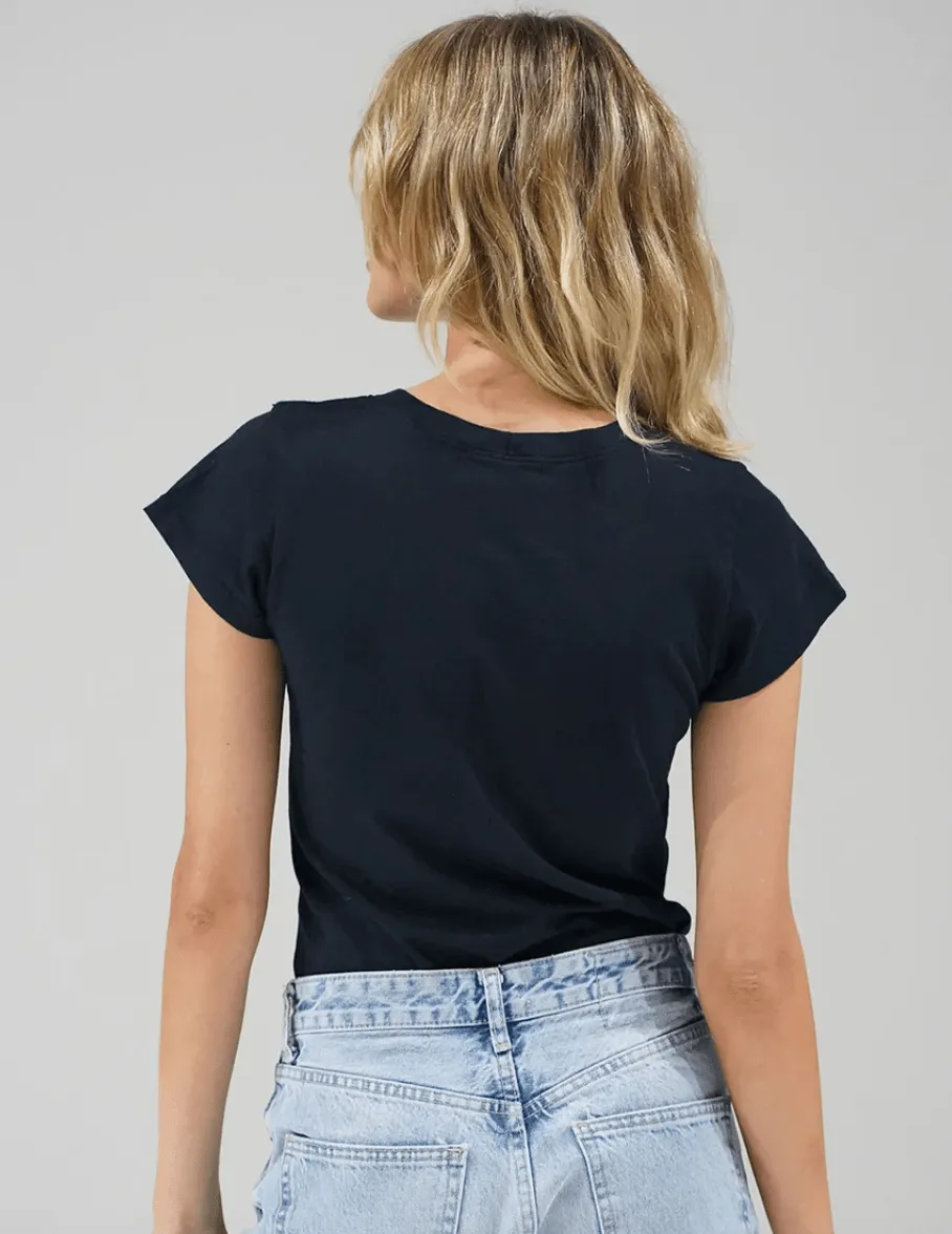 LNA Fitted Classic Crew Tee in Black