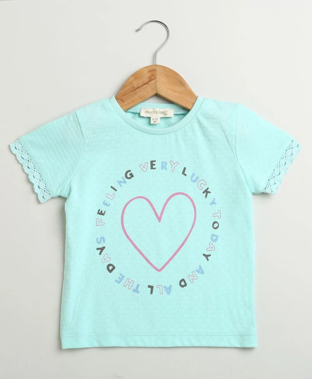 Lucky Heart T-shirt & Denim Explorer Relaxed Jogger Pants Co-ord Set