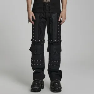 Men's Punk Distressed Detachable Pants