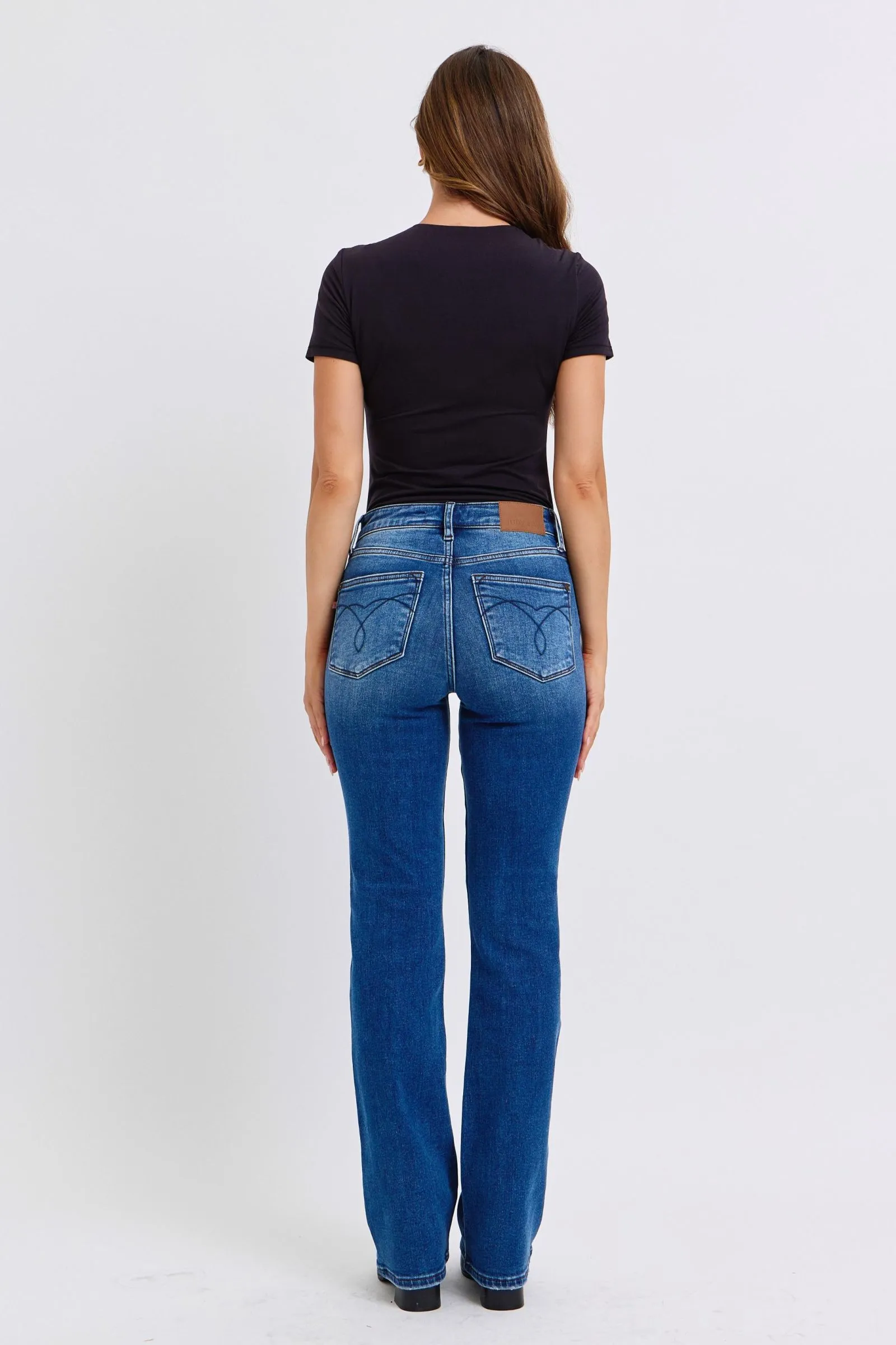 Mid-Rise Bootcut Jeans with Thermal Lining