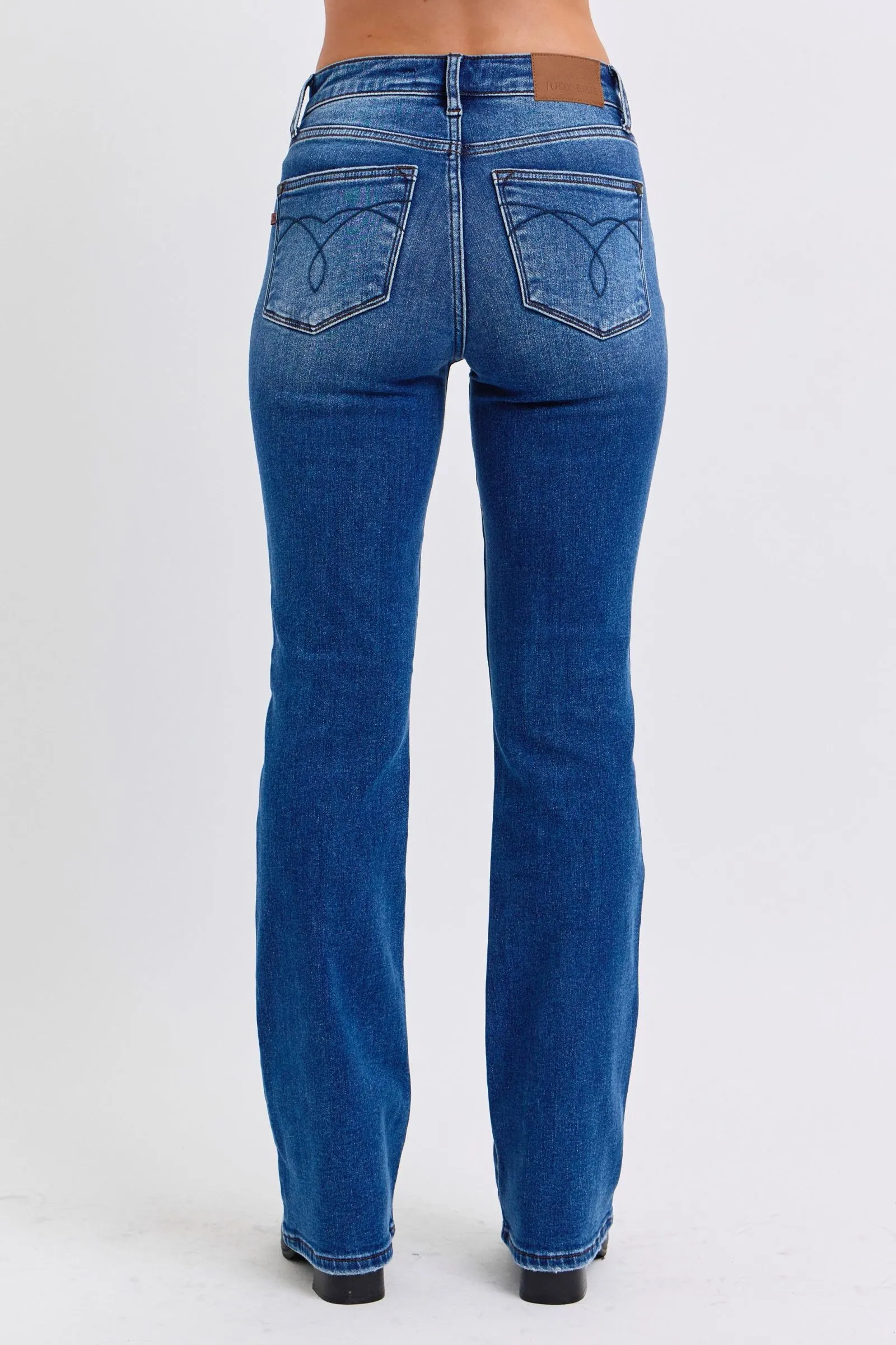 Mid-Rise Bootcut Jeans with Thermal Lining