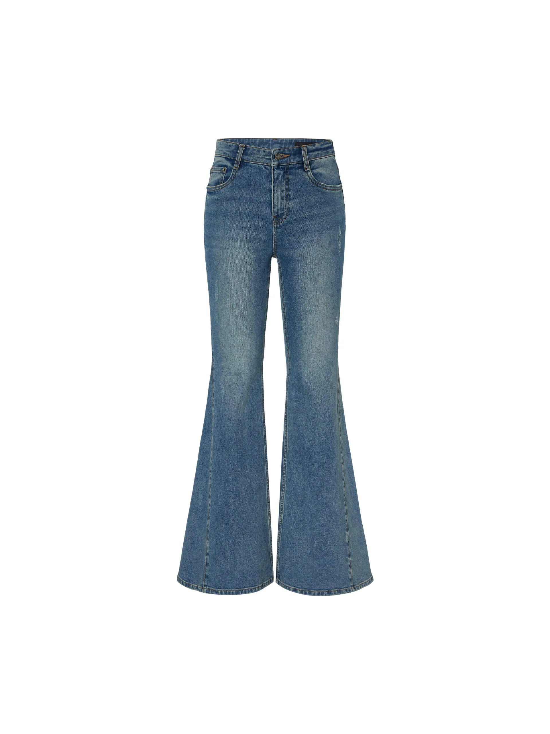 Side Paneled Flared Jeans
