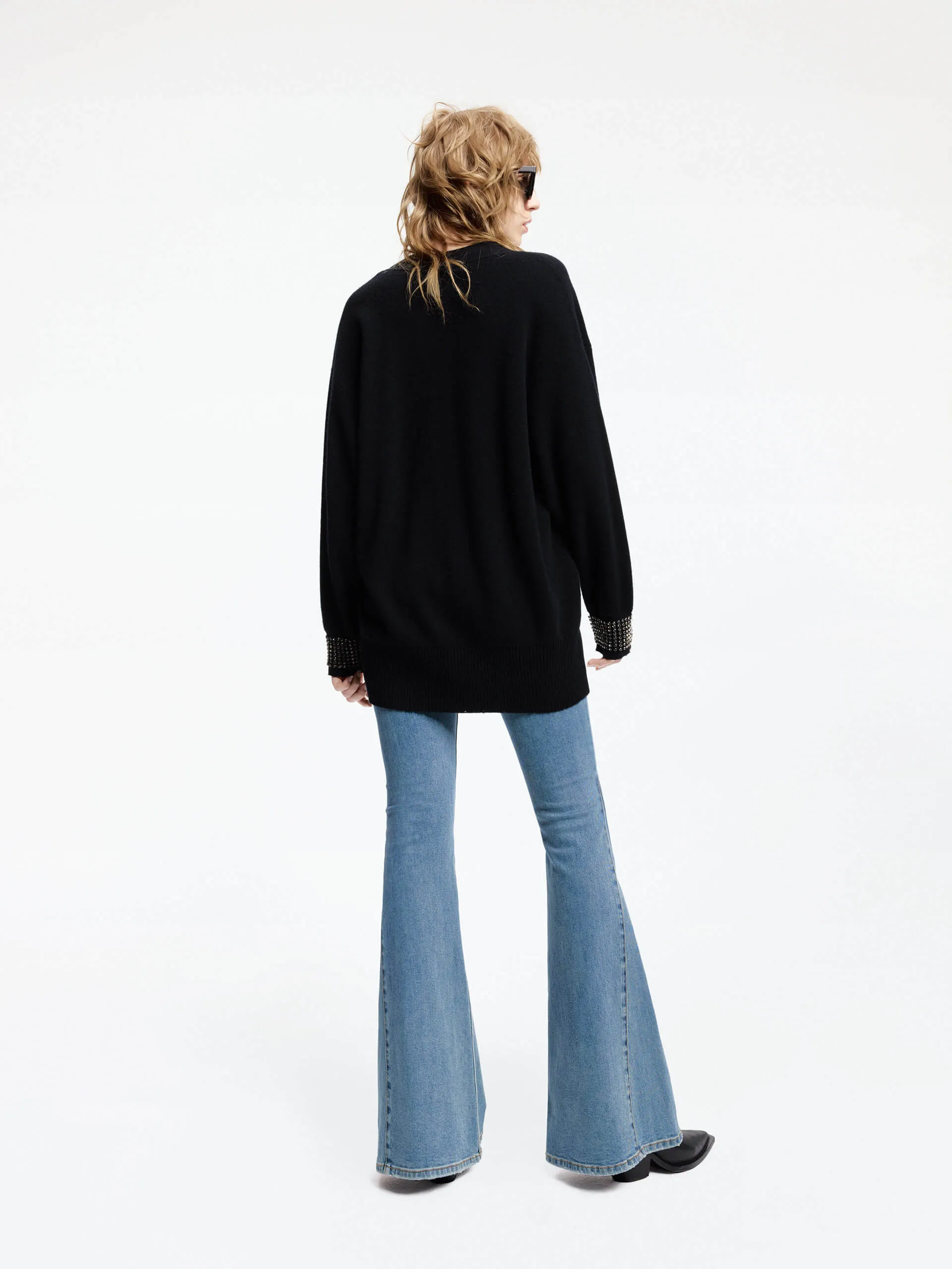 Side Paneled Flared Jeans