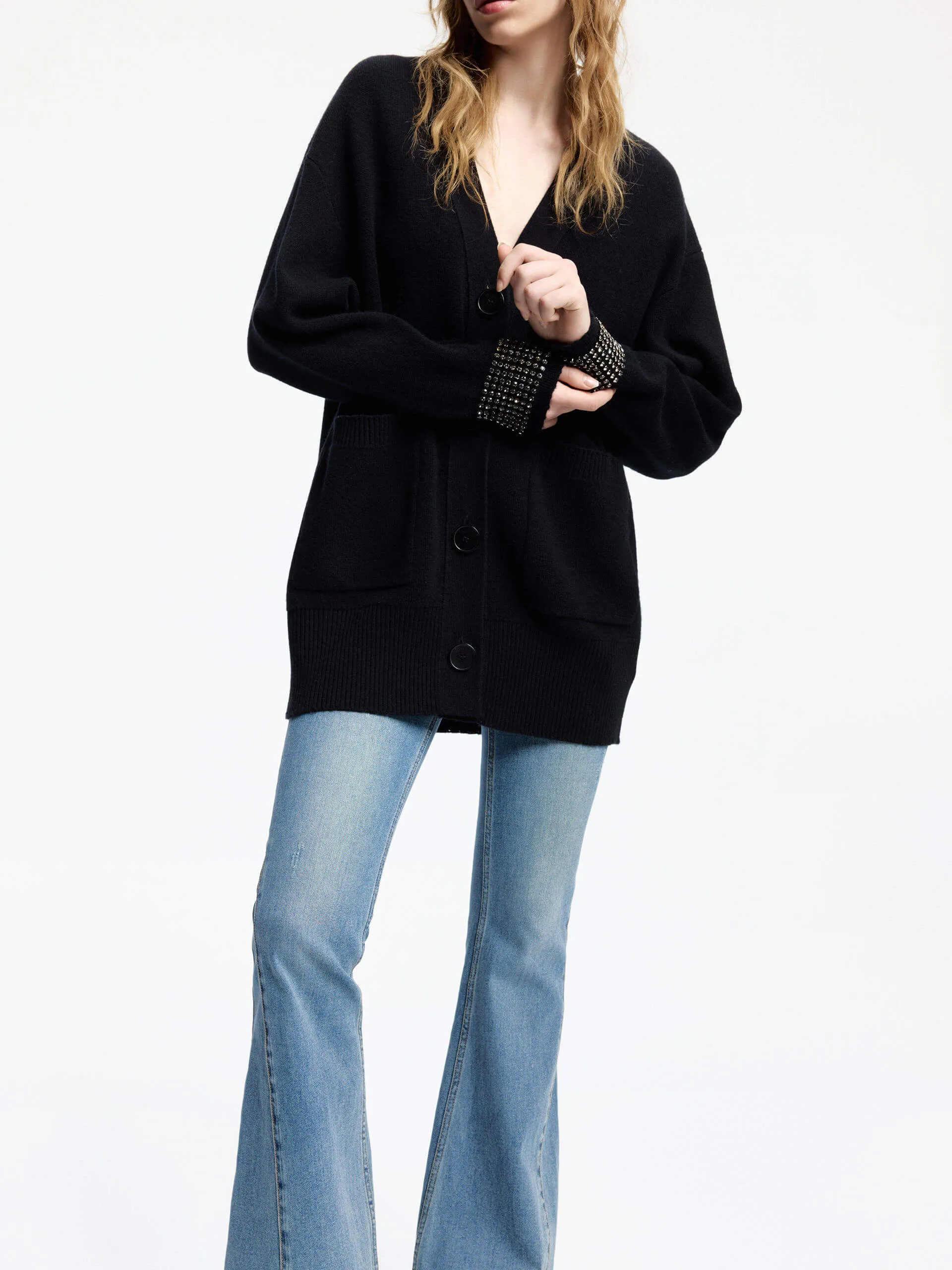 Side Paneled Flared Jeans