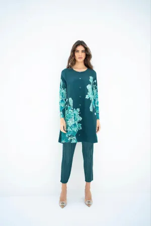 Spring Summer '23 - Pleated Mysha Sea Green With Capri Pants