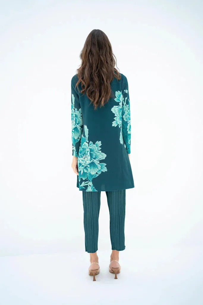 Spring Summer '23 - Pleated Mysha Sea Green With Capri Pants