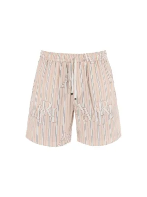 Striped Poplin Shorts