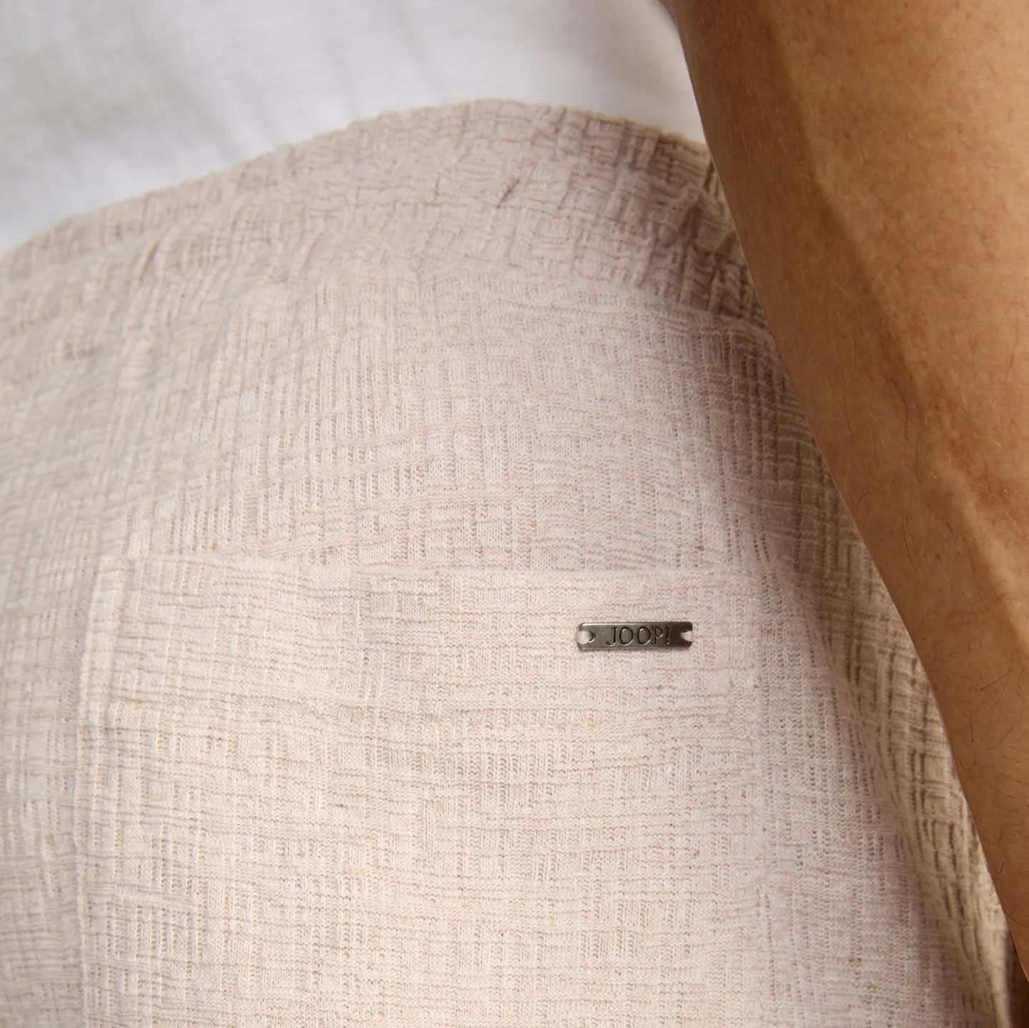 Structured Shorts with Pintuck Details - Beige