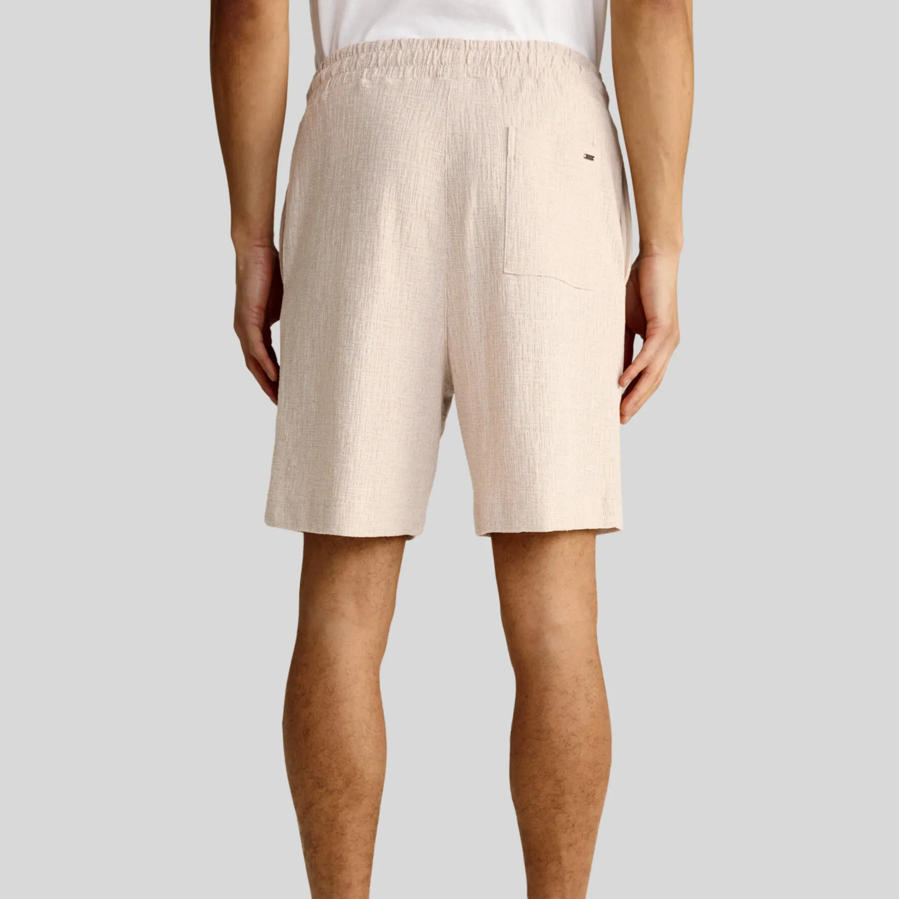 Structured Shorts with Pintuck Details - Beige