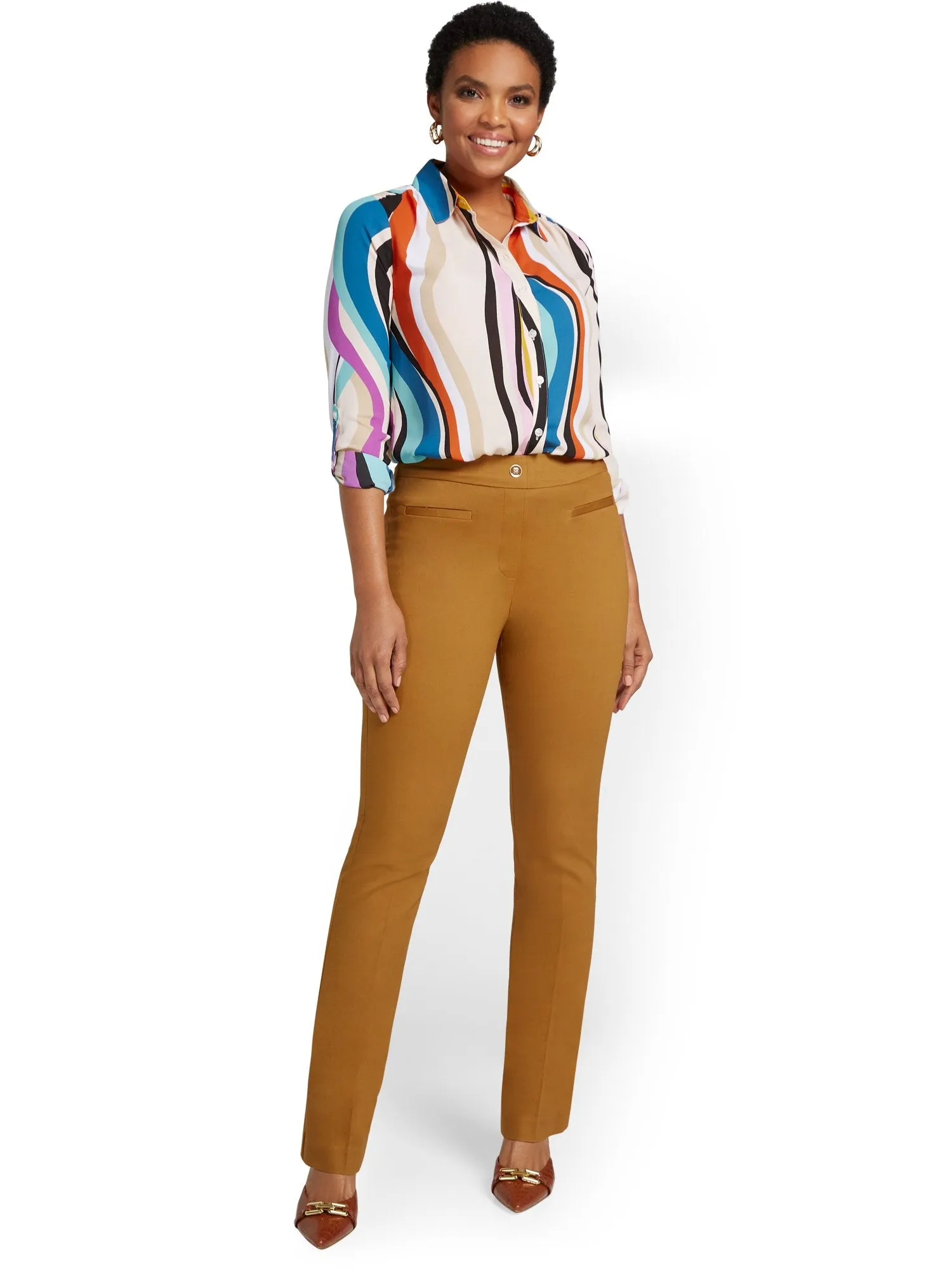 Tall High-Waisted Pull-On Bootcut Pant - NY&Chic Collection