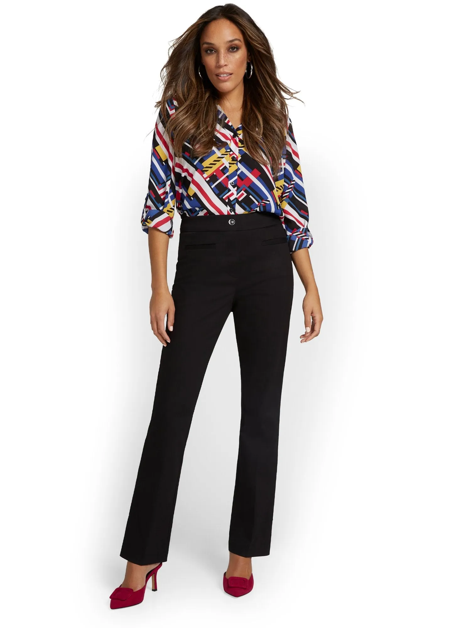 Tall High-Waisted Pull-On Bootcut Pant - NY&Chic Collection