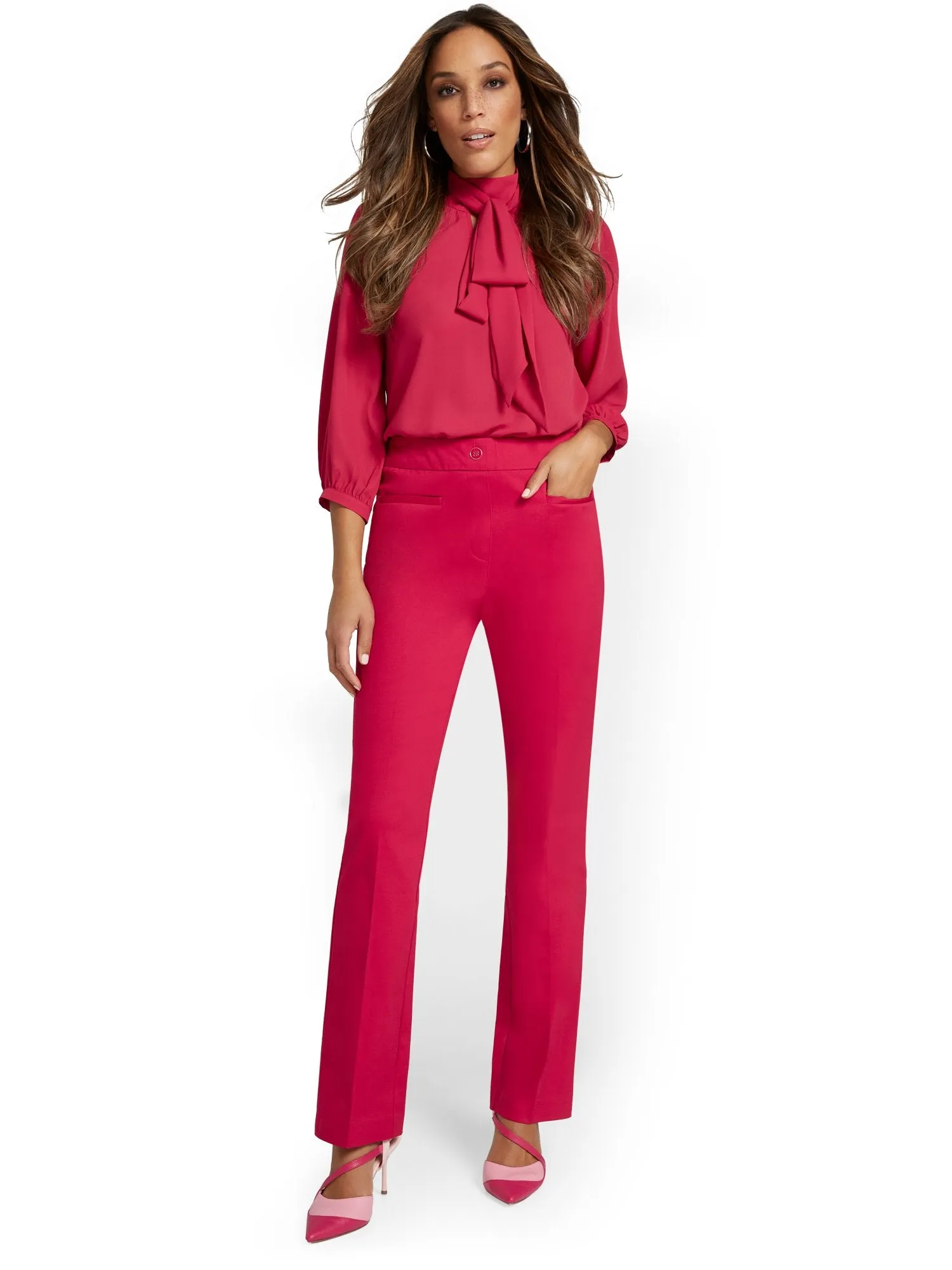 Tall High-Waisted Pull-On Bootcut Pant - NY&Chic Collection