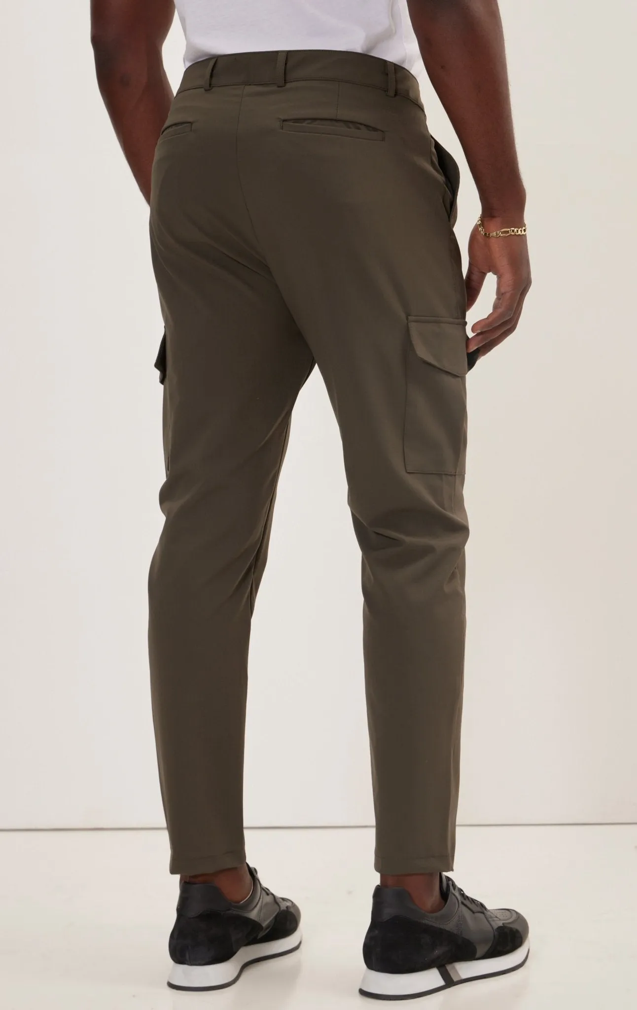 Tapered No-Wrinkle Utility Pants - Khaki