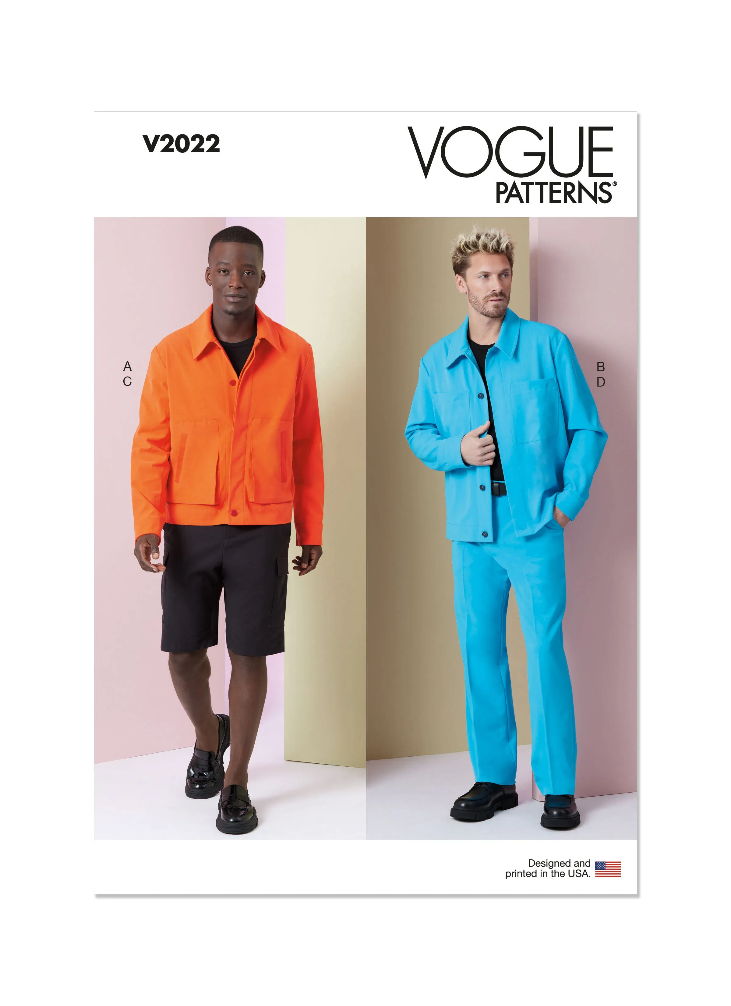 Vogue Sewing Pattern 2022 Men's Jackets, Shorts and Trousers