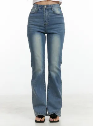 Washed Denim Bootcut Jeans OL402
