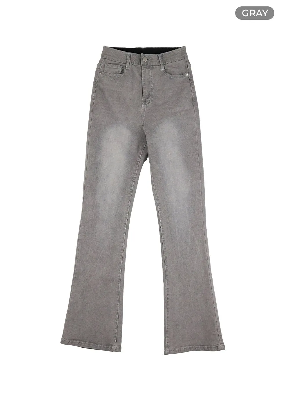 Washed Denim Bootcut Jeans OL402