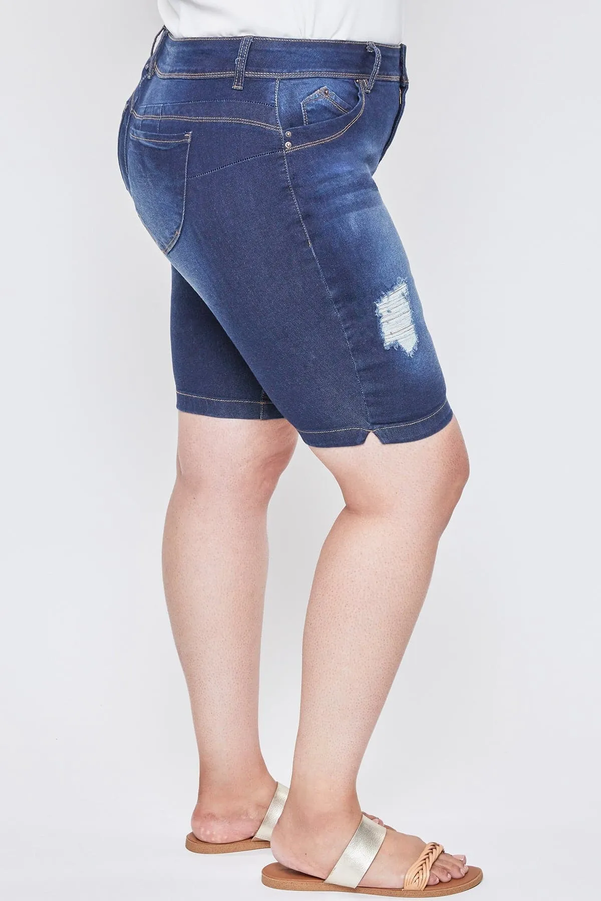 Women's Plus Size 2-Button Bermuda Shorts
